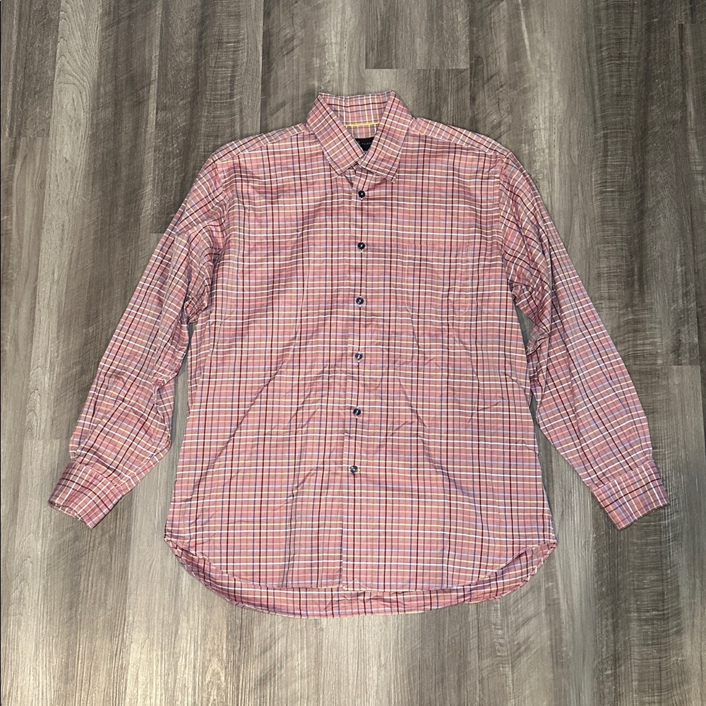 Robert Talbott Classic Striped Checkered Long Sle… - image 2